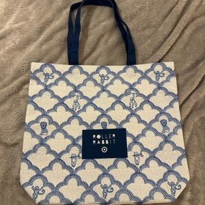 New Roller Rabbit x Target Blue Trellis Canvas Tote - Rare!